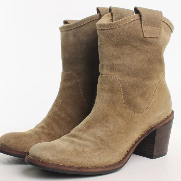 FIORENTINI + BAKER Block Heel Boots Bootie Size EU 39 US 9 Green/Taupe - Picture 5 of 16